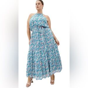 City Chic Floral Halter Maxi Dress size 16